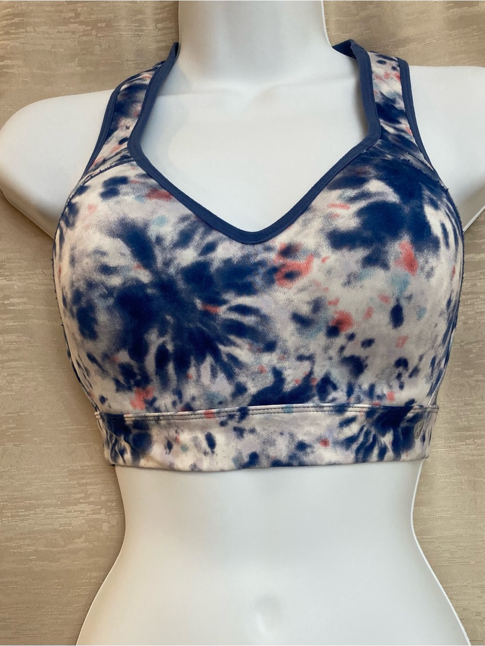 Layer 8 Tie-Dye Navy, Pink and White Sports Bra M